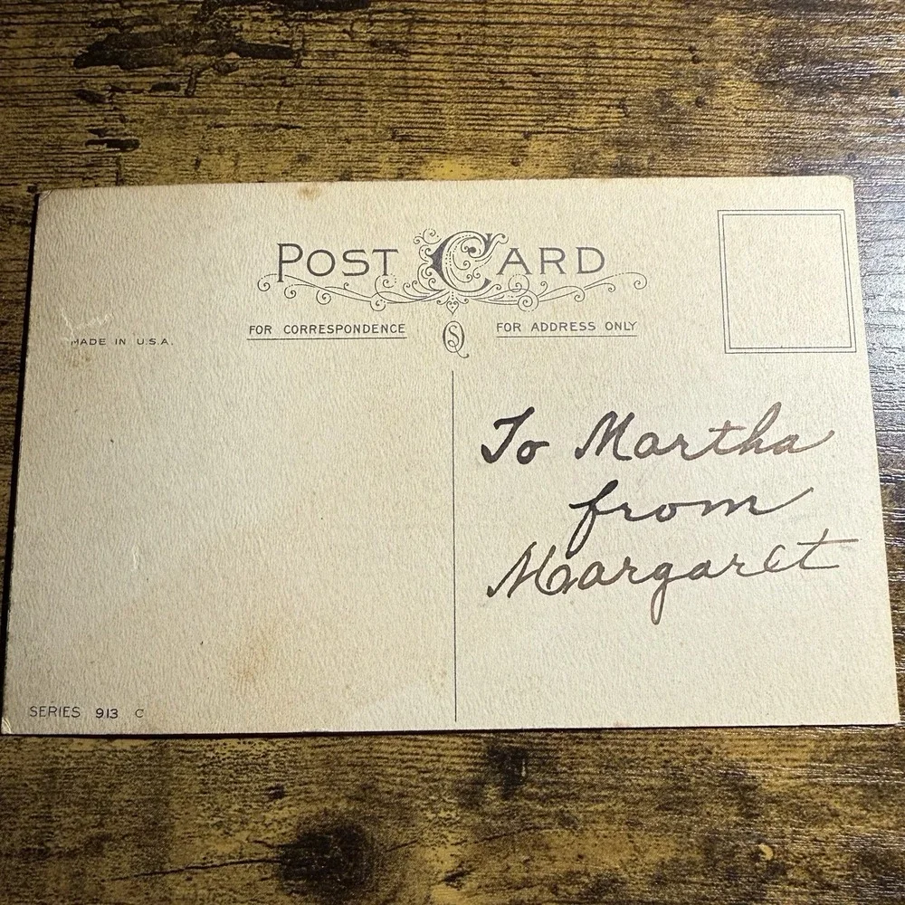 ANTIQUE‎ Easter Poetry Postcard Bunny Rabbits Tulips Spring Poem USA Ephemera